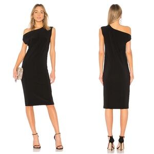 Norma Kamali Black Asymmetrical One-Shoulder Dress